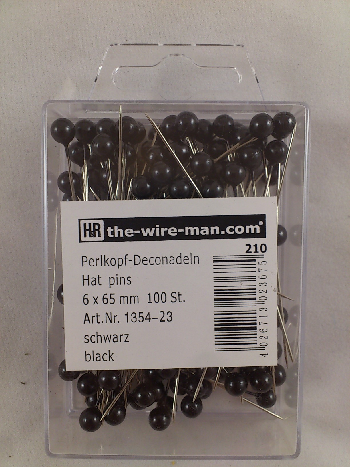 Colored pins 6 mm 100 p. black
